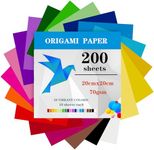 200 Sheets Origami Paper, 20x20 cm/8 Inch Origami Paper Double Sided(70gsm), 20 Colors Large Origami Paper Squares for Kids DIY School Arts Crafts Projects Children Adults…