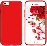 GUAGUA Silicone Phone Case for iPhone 6 Plus/6s Plus, Red, Liquid Silicone Gel Rubber, Slim Lightweight, Shockproof Protective Case, Compatible with 5.5-inch