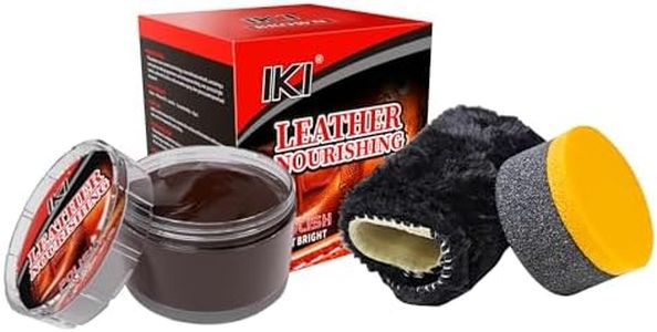 IKI Brown Shoe Polish for Leather - Shoe Shine Kit with Sponge, Applicator - 3.17 Oz Dark Brown Nourish Shoe Cream for Boots and Shoes