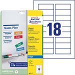 Avery Zweckform J8871 Printable Magnetic Sheets (90 Labels 78 x 28 mm Special Coating) 5 White