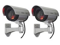 CPEX Dummy Security IR Camera Fake Bullet CCTV Surveillance System with Realistic Look Red Led Blinking Light (2Pcs Set)