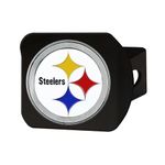 FANMATS 22604 Pittsburgh Steelers Black Metal Hitch Cover - 3D Color Emblem 3.4"x4"