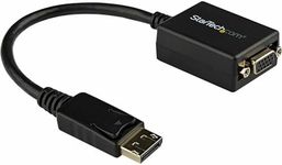 StarTech.com DisplayPort to VGA Adapter - Active DP to VGA Converter - 1080p Video - DisplayPort Certified - DP/DP++ Source to VGA Monitor Cable Adapter Dongle - Latching DP Connector (DP2VGA2)