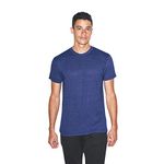 American Apparel Tri-Blend Crewneck Short Sleeve Track T-Shirt, 2-Pack, Tri-Indigo, Large