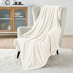Bedsure Cream Fleece Blanket 50x70 