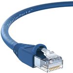 InstallerParts Ethernet Cable CAT6A Cable UTP Booted 75 FT - Blue - Professional Series - 10Gigabit/Sec Network/High Speed Internet Cable, 550MHZ