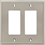 Brainerd Simple Steps 2-Gang Satin Nickel Double Decorator Wall Plate