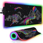 Tukzer RGB Retro Extended Gaming Mouse Pad, High-Speed Mouse Tracking & Control | LED Glowing Backlight 13 Lighting Modes with 4 USB| Desk Mat for Computer Laptop Keyboard (795 x 298 x 3.45mm, Vivid)