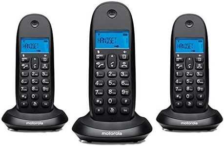 Motorola C1003LB+ Trio Teléfono fijo DECT inalámbrico Trio - Color negro - Pantalla LCD, 50 contactos, modo ECO - 3 unidades