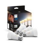 Philips Hue NEW White Ambiance Smart Light Bulb 4 Pack 60W - 800 Lumen [E27 Edison Screw] With Bluetooth. Works with Alexa, Google Assistant and Apple Homekit.