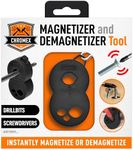 Magnetizer Demagnetizer Tool for Screwdrivers and Bits with Carabiner Hook for Keychains or Belt Loops (Black)