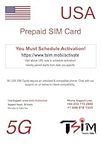 PrePaid USA SIM card. Unlimited incoming and outgoing calls/text | Ultra High Speed 5G Data allowance. Hotspot/Tethering/Internet Sharing allowed. (3GB x 1 Month/Mois)