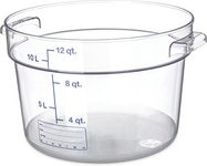 Carlisle FoodService Products Storplus Round Food Container Storage Container with Stackable Design for Storage, 12 Quart, Clear