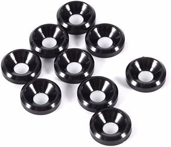 SENRISE M5 Anodized Aluminum Washer Countersunk Washer Engine Bay Fender Bumper Washer Black 10pcs