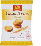 14x San Carlo Crostini Dorati Savory Biscuits Salty Snack Crispy Crouton Small Slices of Toasted and Fried Bread 100% Italian Product 75g