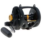 PENN Squall® Lever Drag 2 Speed, Fishing Reel, Conventional Reels, Sea - Offshore Fishing, Saltwater Boat or Kayak Fishing,Unisex, Black Gold, 50 | Right Hand