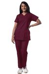 UNIFORM CRAFT Women’s Scrub Suits DSVX || 4 pocket scrubs | Ideal for doctors, dentists, vets, nurses & healthcare professionals (Burgundy, XXL)