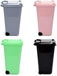 Mini Trash Can with Lid Swing Top Small Trash Can Pen Holder for Car Bedroom Office Desktop 22 Fl Oz (4 Pcs Multi-Color)