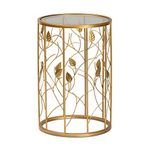 Baxton Studio End Tables, Iron/Glass, Gold