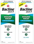 Bactine MAX First Aid Wound Wash - Antiseptic Liquid Kills 99.9% of Germs - Infection Protection for Minor Cuts, Scrapes, and Burns - First Aid Solution - 8fl oz, 2 Pack