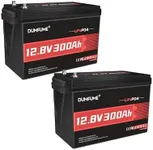 Dumfume 2 Packs 12V 300Ah Lithium L