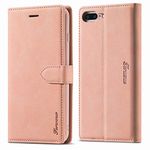 LOLFZ Wallet Case for iPhone 7 Plus, for iPhone 8 Plus Case Premium Leather Case Card Holder Kickstand Magnetic Closure Flip Case Cover for iPhone 7 Plus 8 Plus - Rose Gold