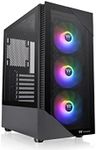 Thermaltake View 200 TG ARGB Motherboard Sync ATX Tempered Glass Mid Tower Computer Case with 3x120mm Front ARGB Fan, CA-1X3-00M1WN-00