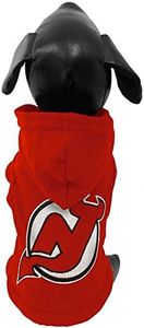 NHL New Jersey Devils Cotton Hooded Dog Shirt, Medium, Red