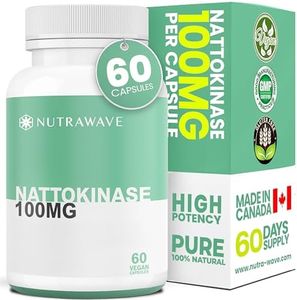NutraWave Nattokinase 100mg | 2,000 FU - Naturally Derived Enzyme from Fermented Soy | Non-GMO, Vegan, Gluten Free | 60 Capsules