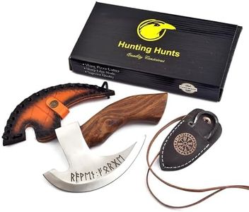 Handmade Viking Pizza Cutter – Carbon Steel Axe Blade with Rosewood Handle & Leather Sheath – Small Kitchen Knife for Pizza, Cooking, Camping & Gift for Food Lovers