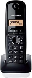 Panasonic KX-TG1611SPW Teléfono Inalámbrico Digital DECT, Unidad Base y 1 Auricular, Identificador De Llamadas, Batería Larga Duración, Pantalla LCD, Agenda, Rellamada, Despertador, Blanco