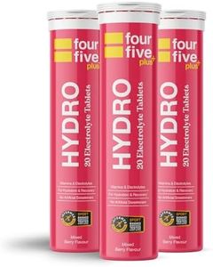 fourfive Hydration Tablets (Berry) Low Calorie Vitamin Electrolytes, Vegan, Magnesium & Calcium, Sports Hydration - 3x20 Effervescent Tablets