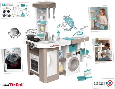 Smoby Tefal Studio Play Kitchen – Kids Pretend Cooking Set