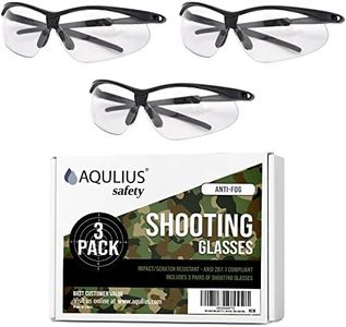 Aqulius 3pk Shooting Glasses - Safety Glasses - Eye Protection for Shooting Range, Tactical Goggles Hunting, Shooting Glasses Men (Clear)