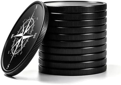 MICAIKEM 40mm Black Challenge Coin Blanks for Engraving, Pack of 10