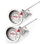 KT THERMO Candy/Deep Fry Thermometer with 12'' Food Grade Probe and Clip, Fast Instant Read Large 2" Dial,Temperature Range 50 to 550 ºF / 20 to 280°C(2 Packs)