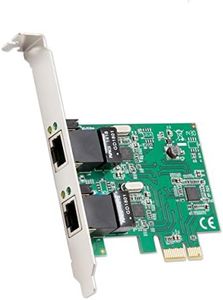 SYBA 2 Port Ethernet PCIe x 1 Card, Realtek RTL8111 Chipset with Standard and Low Profile Brackets SD-PEX24041