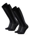 DANISH ENDURANCE 1& 2 Pack Compression Socks for Men & Women – Support Socks, Black/Grey 2-pack, Large