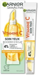 GARNIER Skin Active - Soin Yeux Booster D'Éclat - Réduit Les Cernes & Signes De Fatigue - Niacinamide, Caféine, Vitamine C, Poudre De Banane - Vegan & Cruelty Free - Tous Types de Peaux - 15 ml