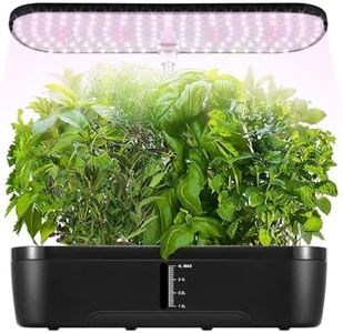 12 Pods Hydroponics Growing System Indoor Herb Garden Kit Plant Germination Full Spectrum with 20W LED Light Smart Planter and 4L Tank Water Pump