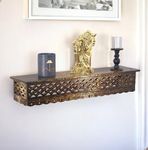 Onlineshoppee Wooden Fancy Hand Carved Wall Shelf with Jali Work - Decorative Wall Art Shelves