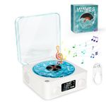 The Waves Vinyl Player with Water Ripple Light,2024 New Vinyl Record Player, Waves Vinyl Bluetooth Speaker Compatible with Bluetooth, TF,AUX Mode, Record Player Bluetooth