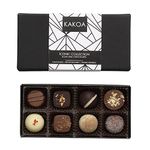 KAKOA Vegan Chocolate Assortment Collection - 8 Pieces | Brownie, Coffee, Caramel, Liqueur etc | Plant Based Luxury Chocolates For Special Occasions | Gifts for Vegans, Vegetarian, Dairy Free Diets