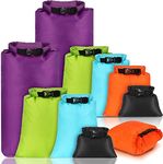 Riakrum 10 Pcs Waterproof Dry Bags, Ultralight Dry Sacks Stuff Sacks for Backpacking, Outdoor Dry Sacks Keep Gear for Kayaking Boating Hiking Backpacking (Multi Colors, 1.5,15,3,5,8L)