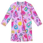 XFGIRLS Swimming Costume for Girls Kids Sunsuit Toddler Boys Swimsuit UPF50+ Sun Safe Swimwear Pink Fruit 2A