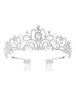 Yellow Chimes Crown for Women and Girls Crystal Crown for Women | Silver Tone Crystal Studded Tiara Crown | Birthday Gift for girls and women Anniversary Gift for Wife