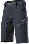 ARSUXEO Mens Bike Shorts,Cycling Shorts,Mountain Bike Shorts Loose Fit with Moisture-Wicking Waistband, Dark Grey, Medium