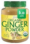 Jiva Organics Organic Ginger Root Powder, 1 LB Bulk - Non-GMO - for Cooking, Baking, Tea & More