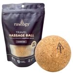 Travel Cork Massage Ball | RAWLOGY Back & Foot Massage Roller | Lightweight Alternative to Lacrosse Ball for Muscle Pain Relief (2.5 Inch (Pack of 1), Sanded Cork)