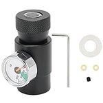 Zerodis CO2 Refill Adapter Cylinder Fill Station Connector,Adjustable Soda Stream Refill Adapter Soda Maker Filling for Tank Bottle with ASA 3000psi Pressure Gauge Black